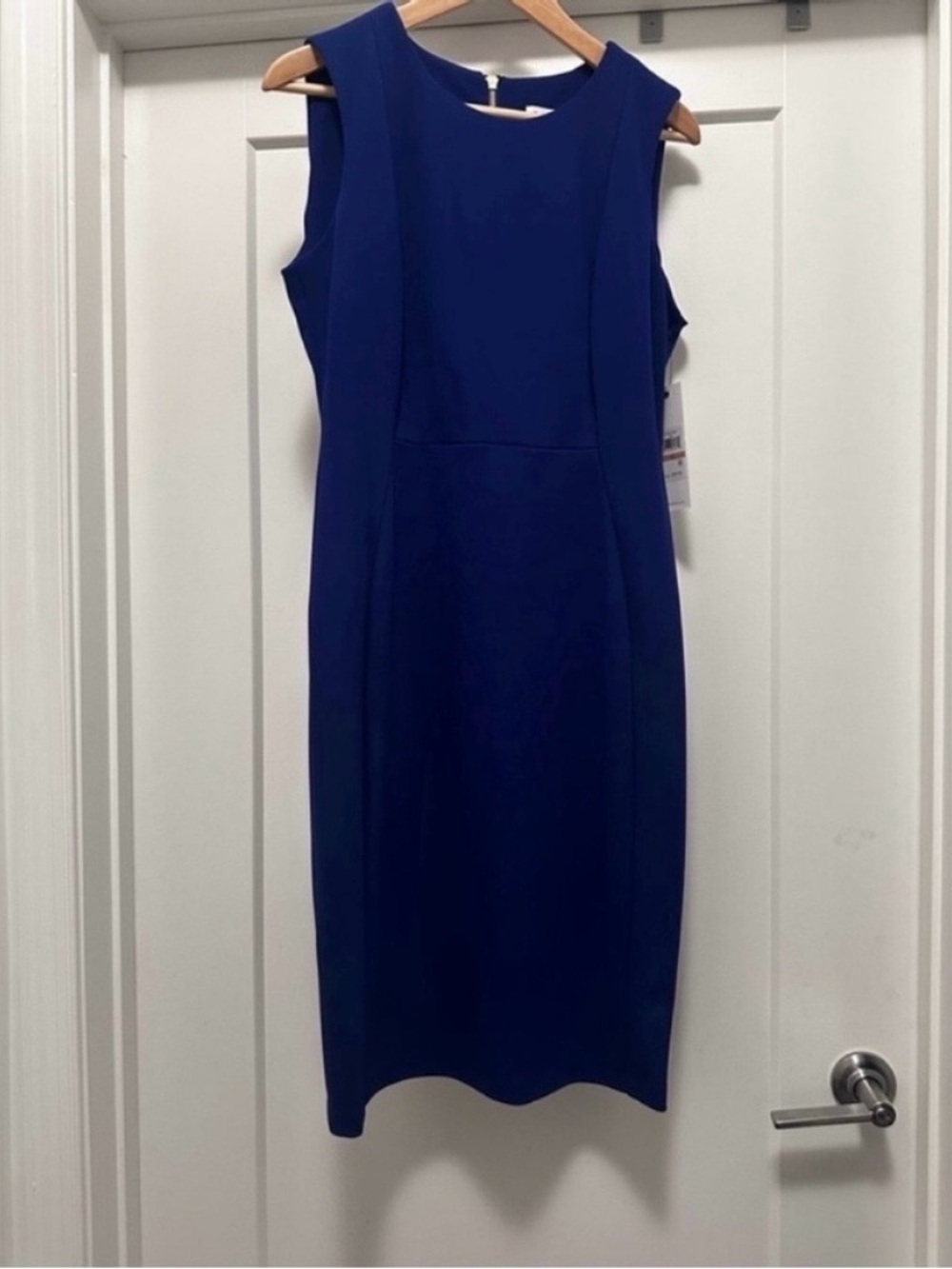 💙 NWT! Blue CALVIN KLEIN Sleeveless Sheath Dress - Size 6